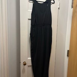 All in Motion Black Sleeveless Maxi Jumpsuit